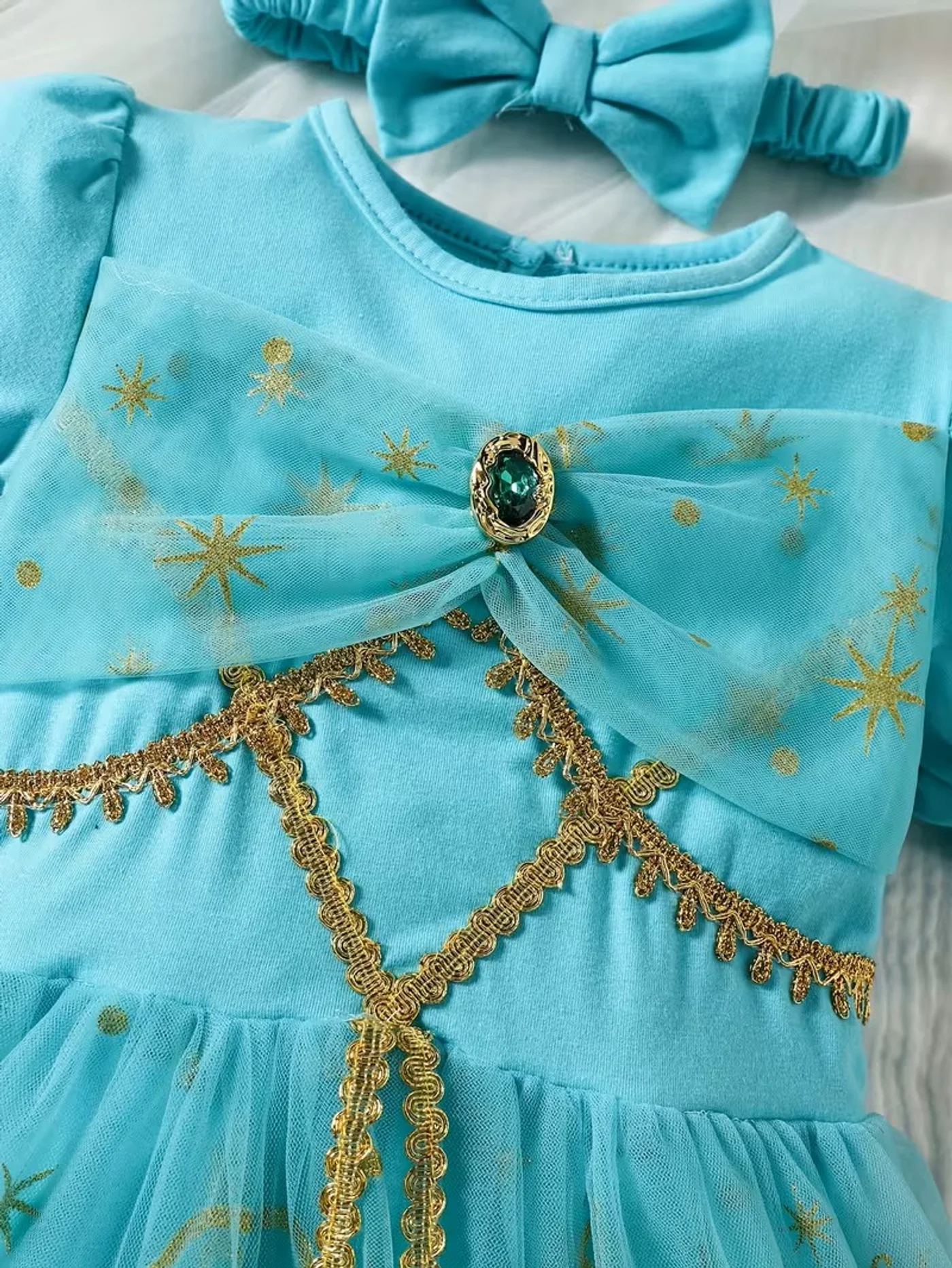 Disfraz De Princesa De Jazmín Aladino Con Diadema Para Bebé, vista 2