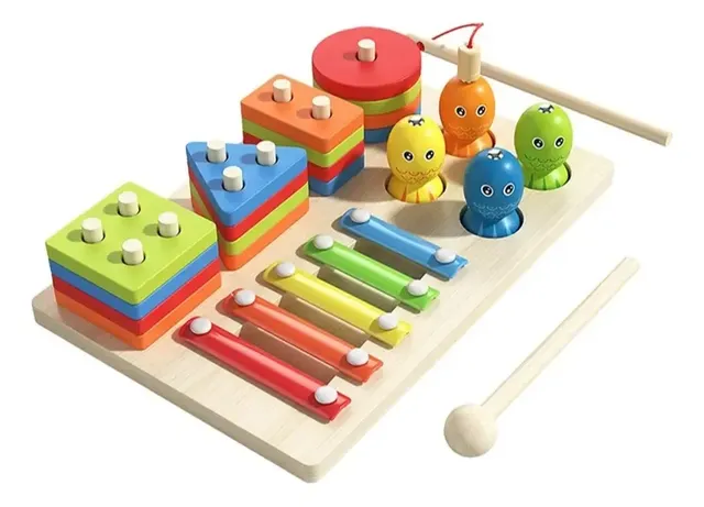 Juego Montessori 3 en 1, Estimulación Para Bebés