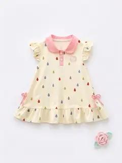 Vestido Beige de Colores Para Bebé Niña