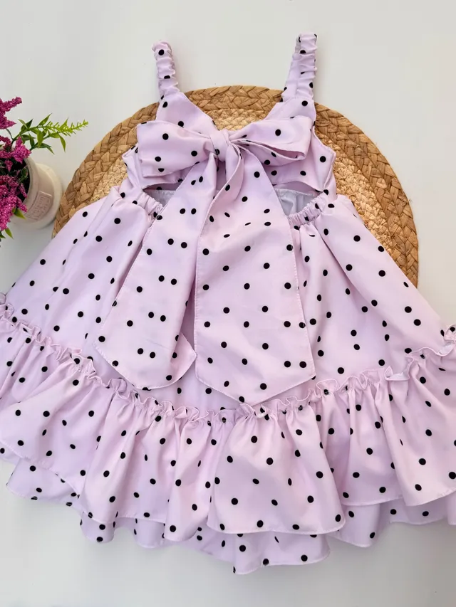 Vestido Morado Con Pepas De Niña, vista 2