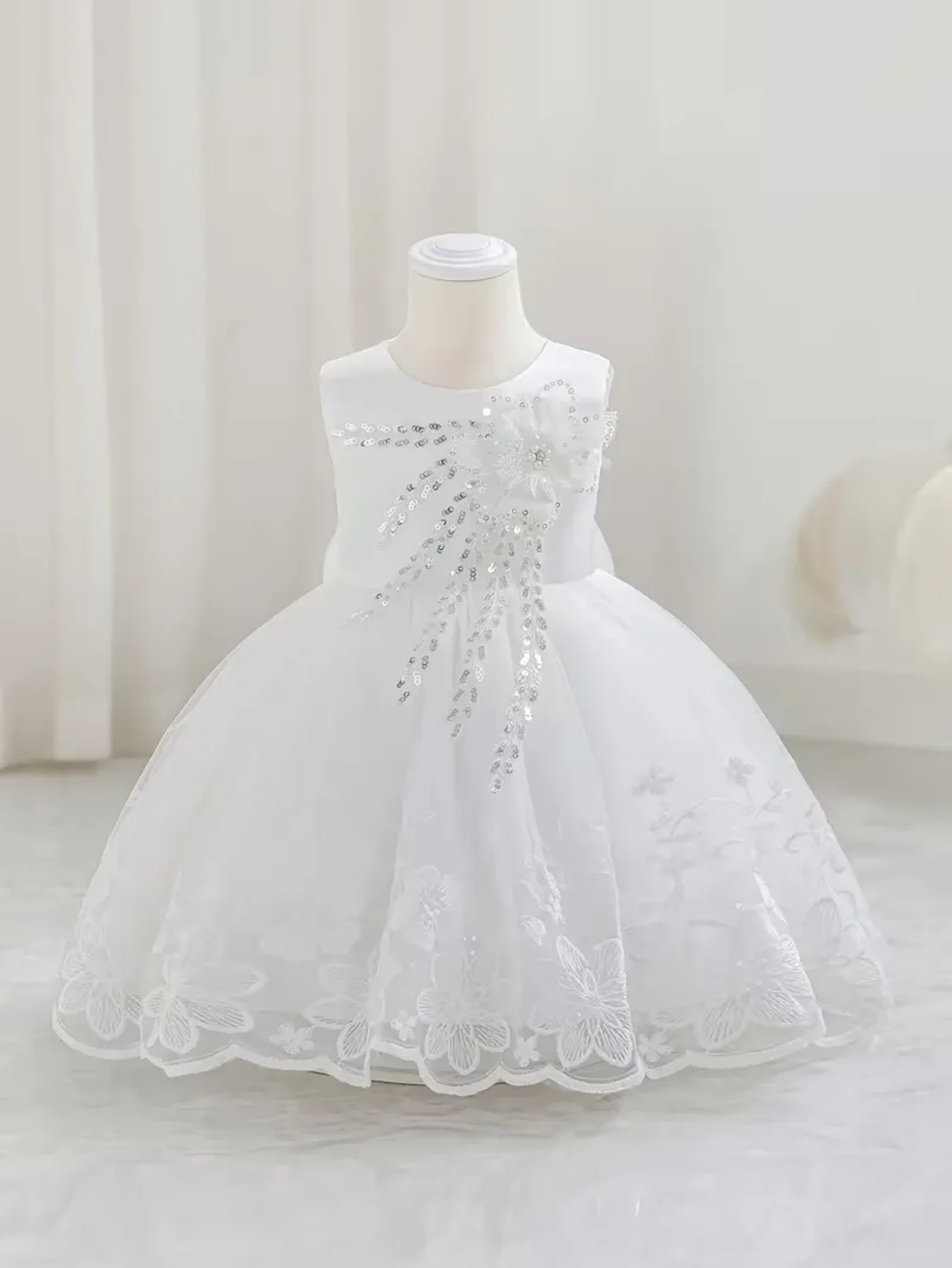 Vestido Blanco De Bautizo Para Niña