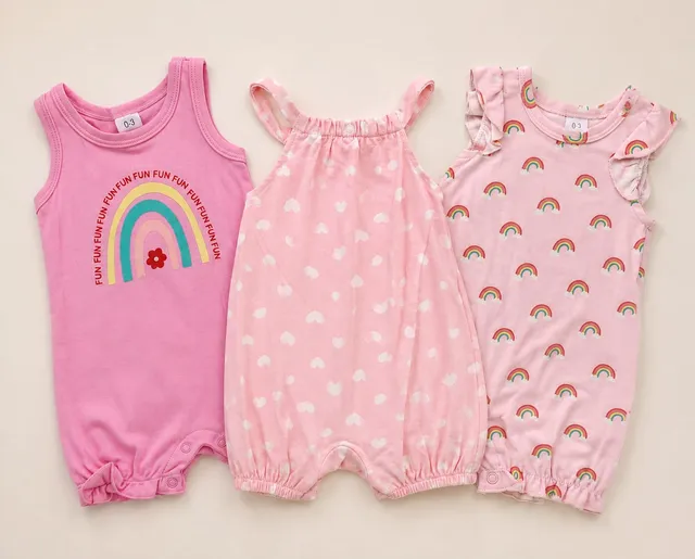 Set x 3 Romper´s Rosados Para Bebé Niña