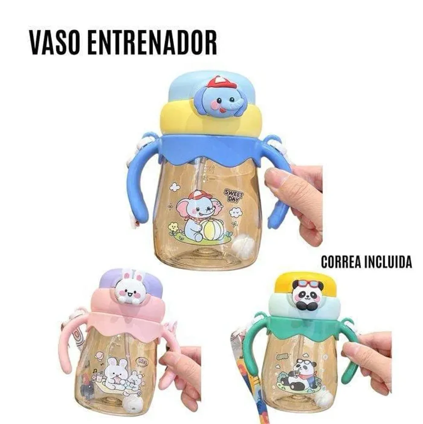 Vaso De Agua Para Bebe Con Correa