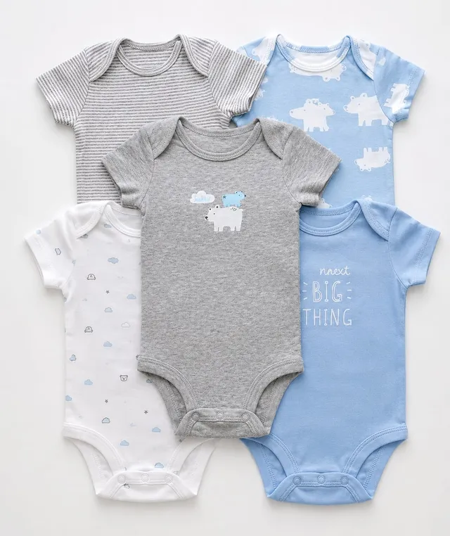 Bodys O Mamelucos Set x5 Colores Azules y gris Carter´s