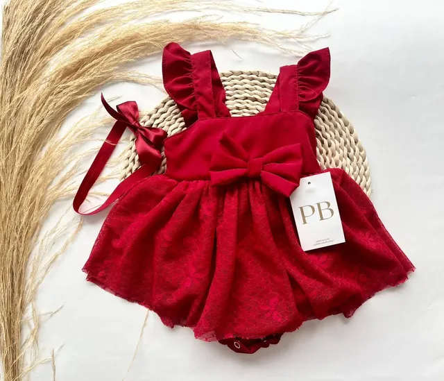 Vestido Vino Tinto Tutu con Cubre Pañal Interno