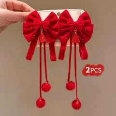 Pinzas  x 2 Rojas Para Bebé Niña