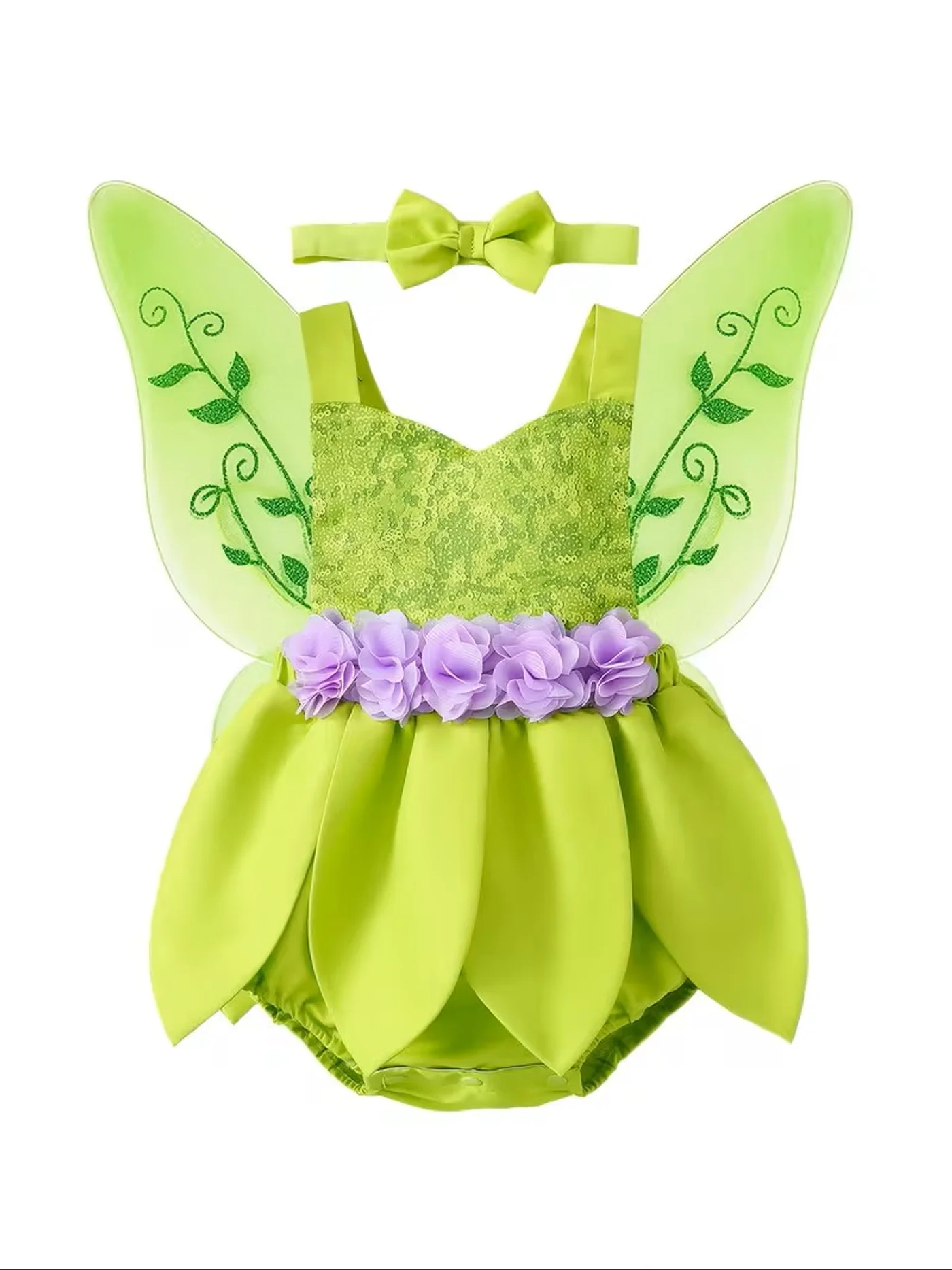Disfraz De Tinkerbell Con Diadema Y Alas Para Bebé