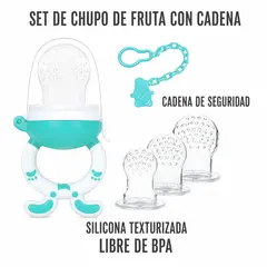 Chupo de Fruta  Con 3 Repuestos y Cadena