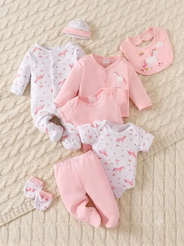 Set Primer Dia Rosado Para Bebé Niña