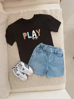 Conjunto Short En Jean Con Camisa Oversize