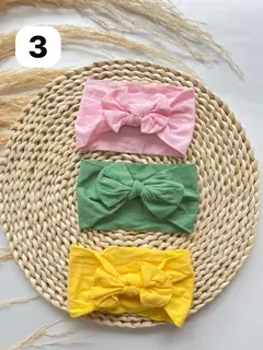 Diademas Suaves y Cómodas Set x3 Para Bebé  Niña-Varían los colores