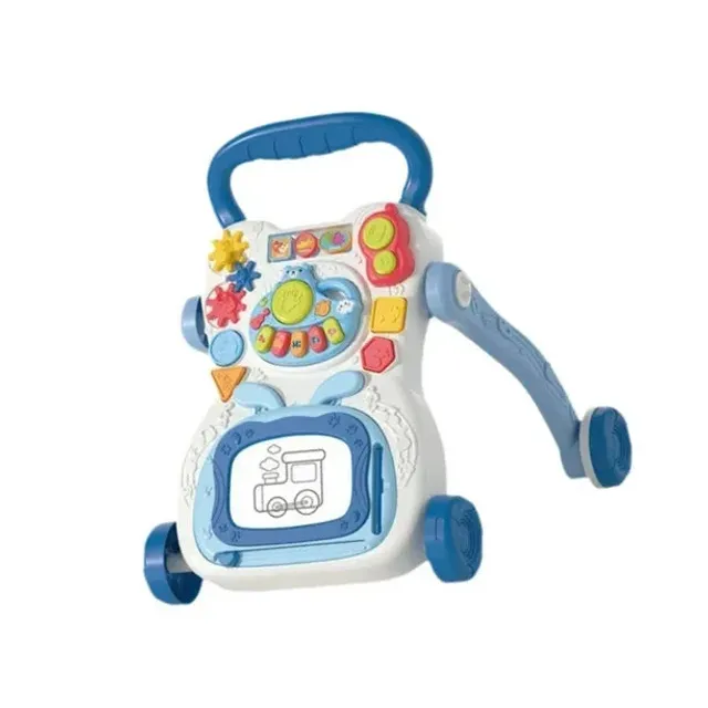 Andadera Musical con Tablero y Piano Azul y Rosada Para Bebé
