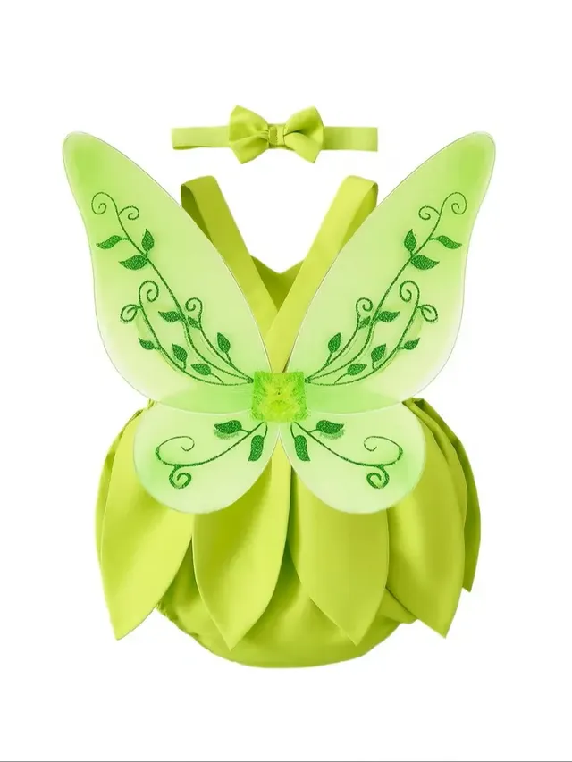 Disfraz De Tinkerbell Con Diadema Y Alas Para Bebé, vista 2