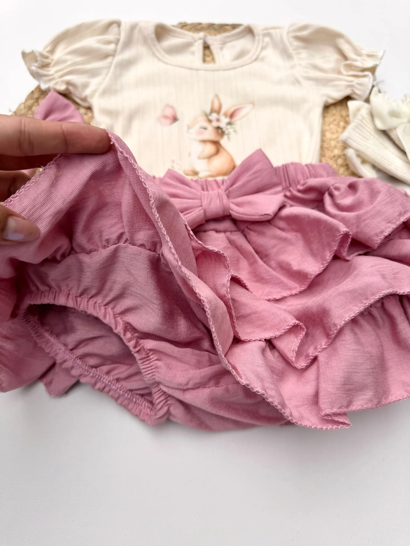 Conjunto Camisa con Falda de Bolero y Diadema Rosado, vista 2