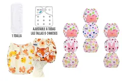 Pañal Ecológico Ajustable  Con Toalla Para Bebé Niña