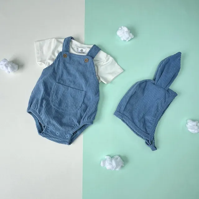 Asoleador Azul con Pava Y Camisa Blanca Para Bebé Niño