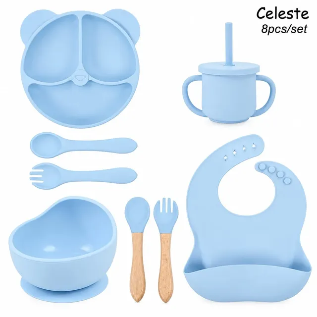 Set x 8 Vajilla en Silicona de Alimentación Complementaria de Oso, vista 2