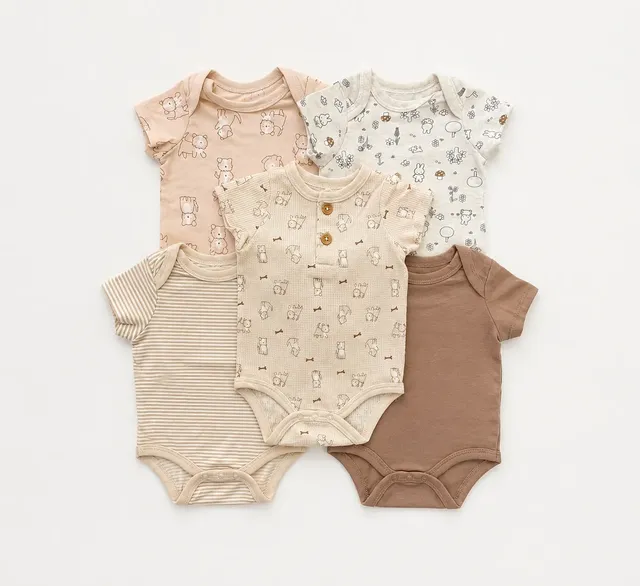 Set x 5 de Bodys o Mamelucos Colores Tierra Bebé Niño