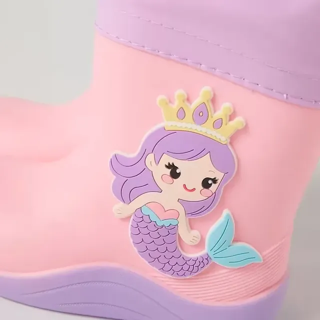Botas De Lluvia Rosas Para Bebé Niña, vista 2