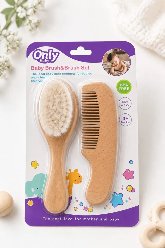 Set De Peines Para Bebe De Madera
